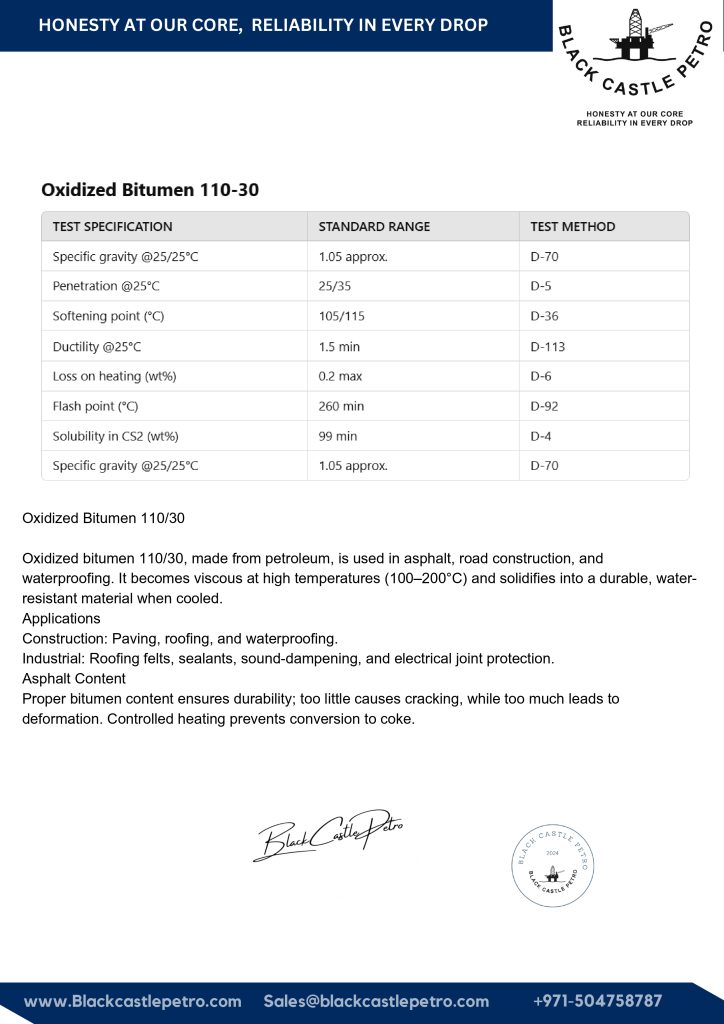 Oxidized Bitumen 110/30