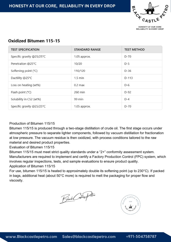 Oxidized Bitumen 115/15